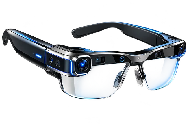 AI assistive smart glasses with built-in cameras