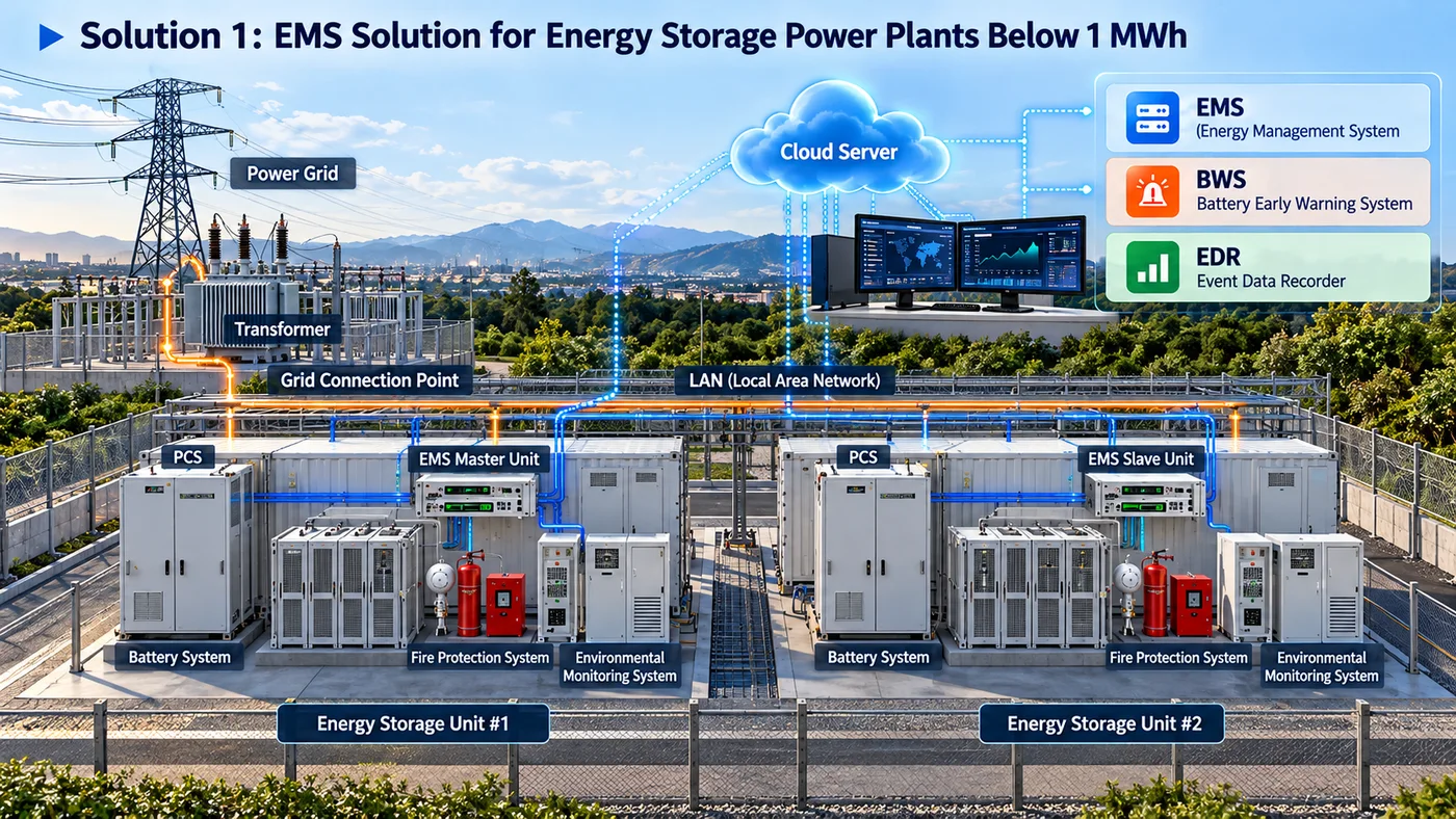 Illustration of EMS Solution for Energy Storage Power Plants Below 1 MWh